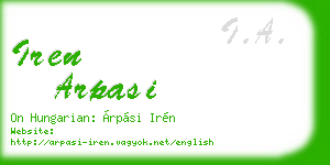 iren arpasi business card